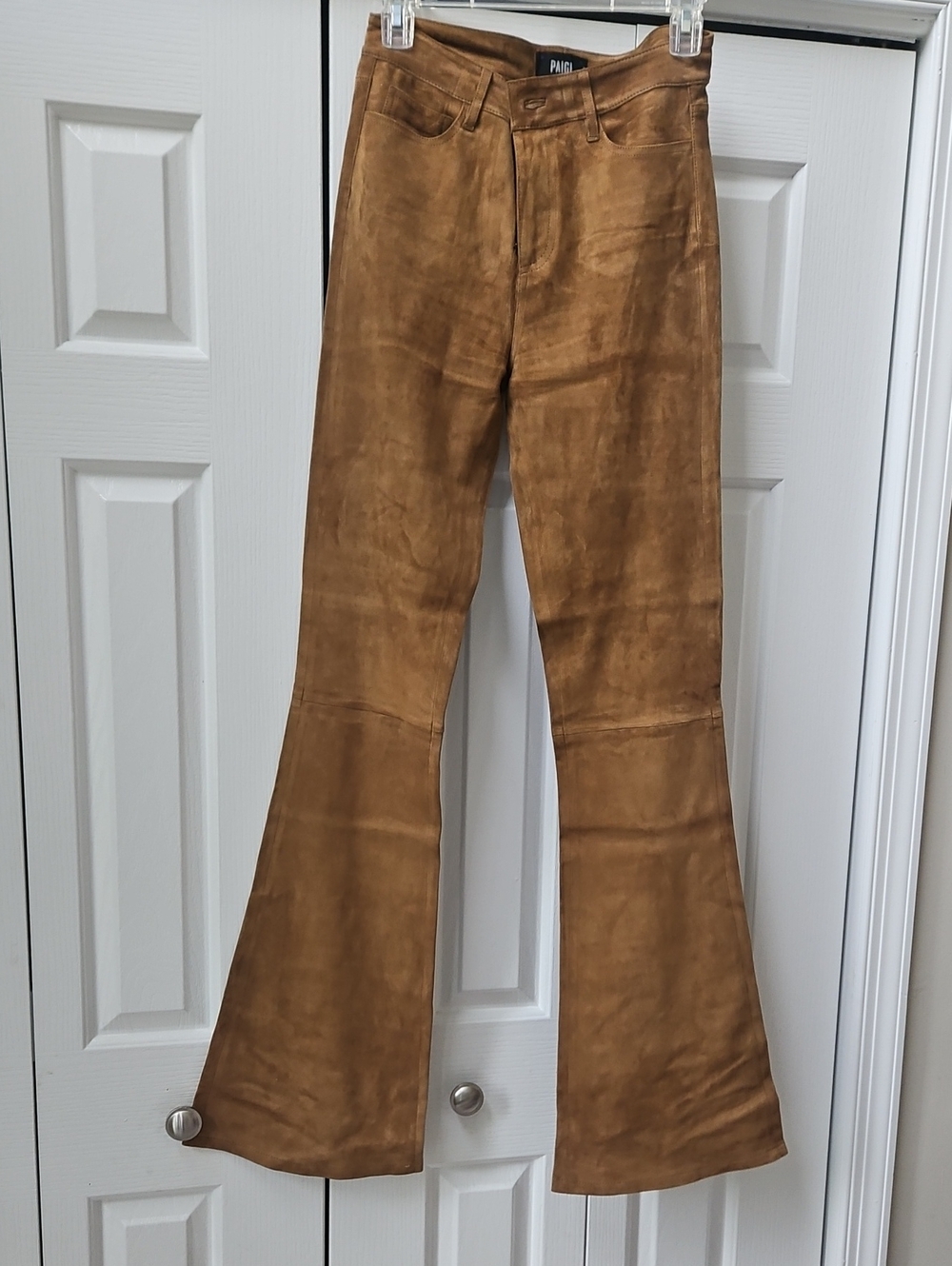 Paige Women’s Brown Suede Flare Jeans